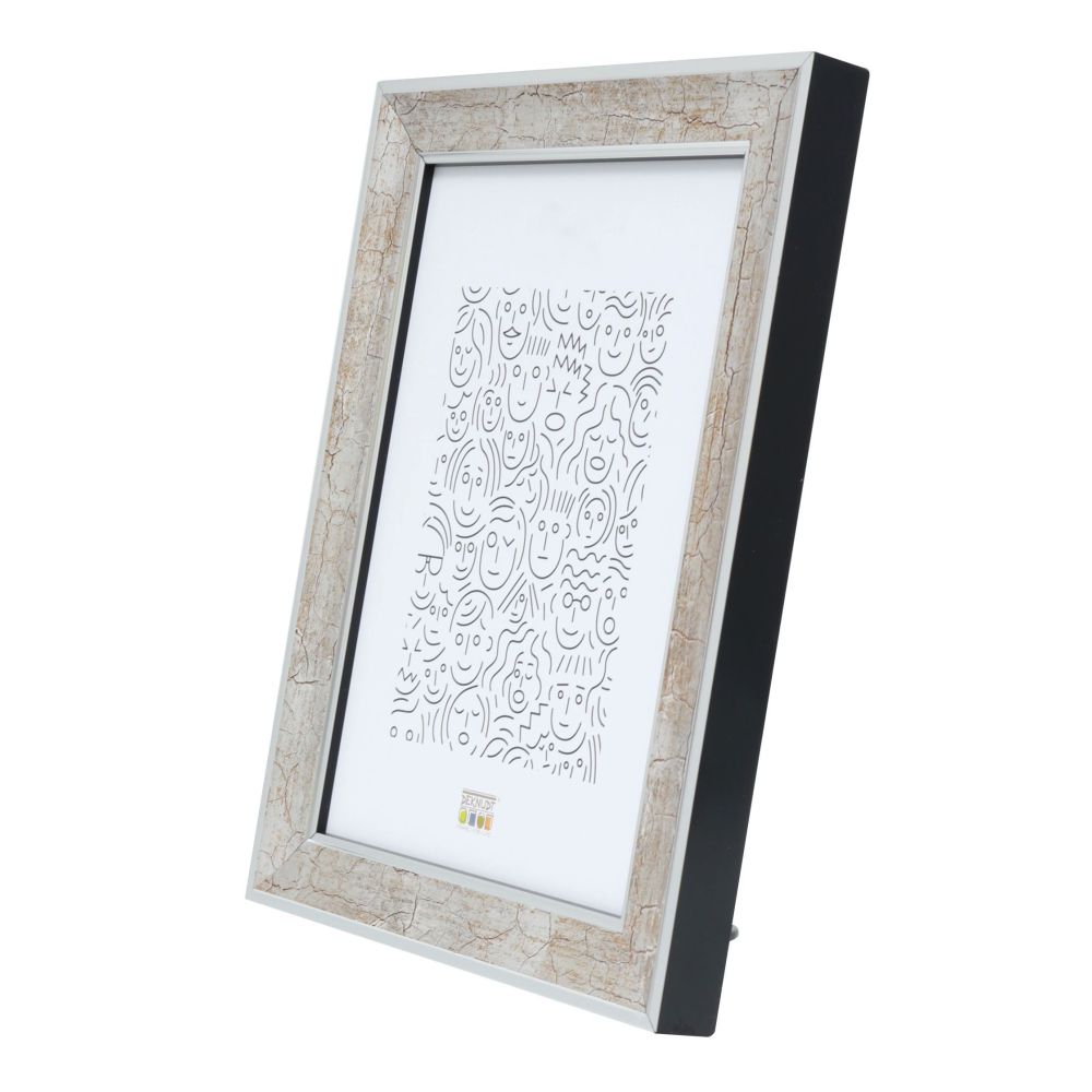 Deknudt Silver-colored wooden photo frame with dark brown crackle finish 15x15 S40YOUR9