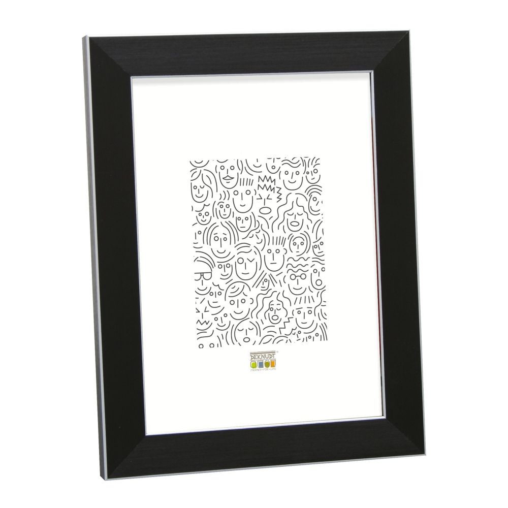 Deknudt Black photo frame with edge in silver 30x30 S41VK2