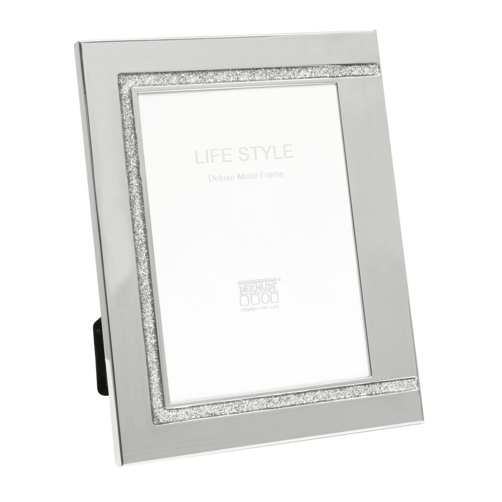 Deknudt Metal photo frame with shiny silver and an accent in matte silver 13x18 S57MJ1