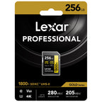 Lexar Professional Gold SD Card UHS-II - R280/W205 MB/s - 256GB - V60
