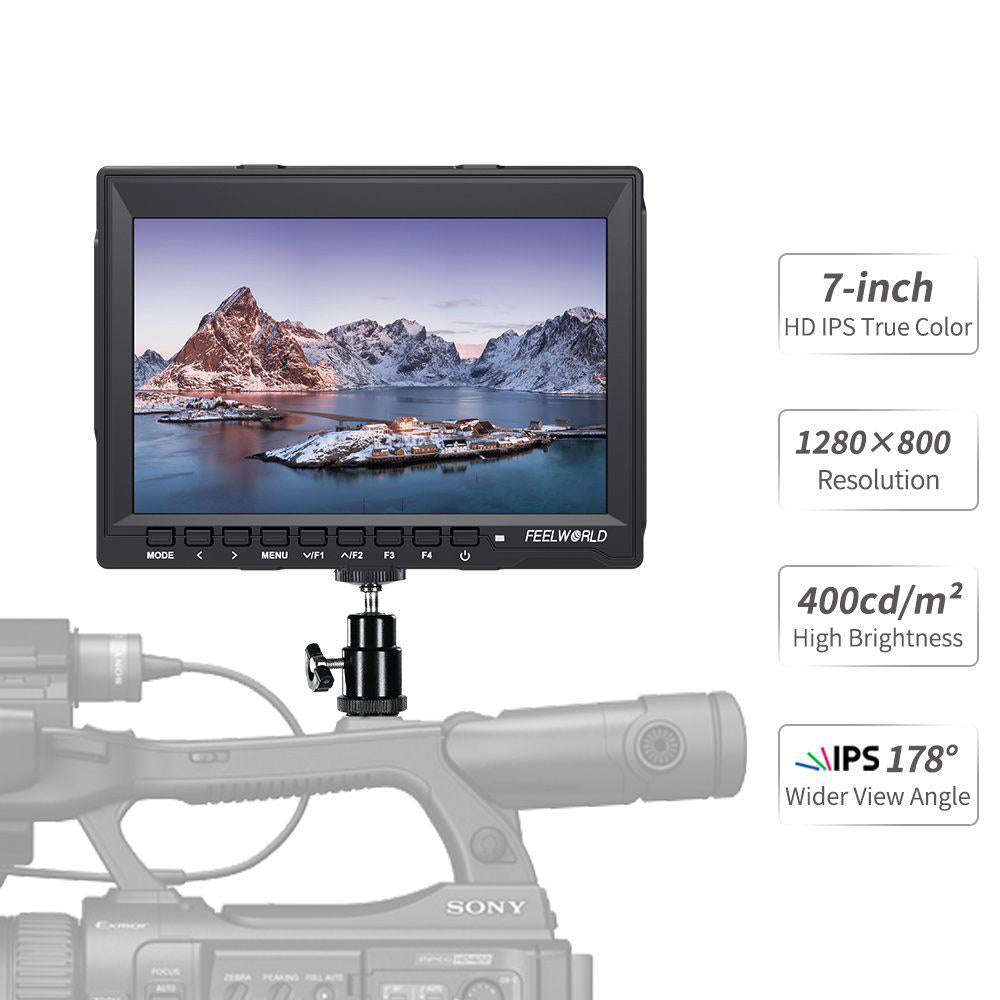 Feelworld 7" FW759 DSLR Monitor HD Video Assist IPS 1280X800 4K HDMI AV