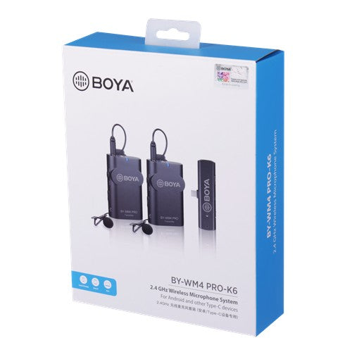 Boya 2.4 GHz Duo Lavalier Wireless Microphone BY-WM4 Pro-K6 for Android
