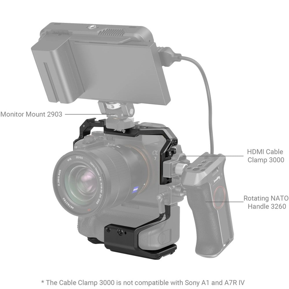 SmallRig 3594 Cage for Sony Alpha 7S III/Alpha 7 IV/Alpha 7R IV/Alpha 1 with VG-C4EM Battery grip