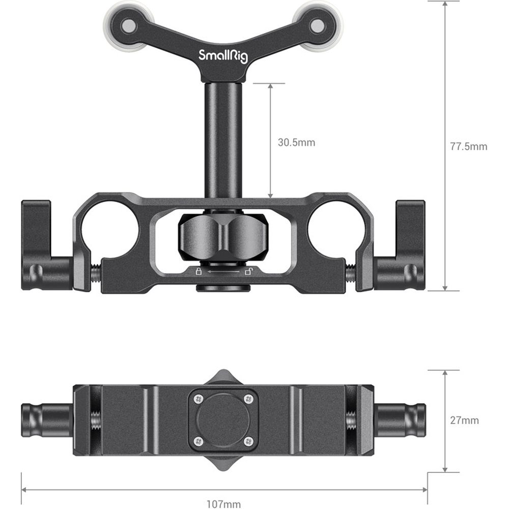SmallRig 2727 universal 15mm LWS rod mount lens support