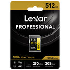 Lexar Professional Gold SD Card UHS-II - R280/W205 MB/s - 512GB - V60