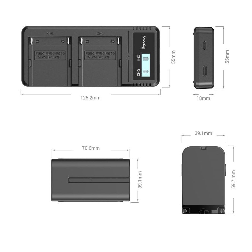SmallRig NP-F970 Battery and Charger Kit 3823