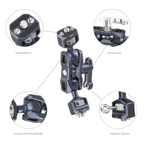 SmallRig Magic Arm with Dual Ball Heads (1/4”-20 Screw and ARRI Locating Screw) 3874