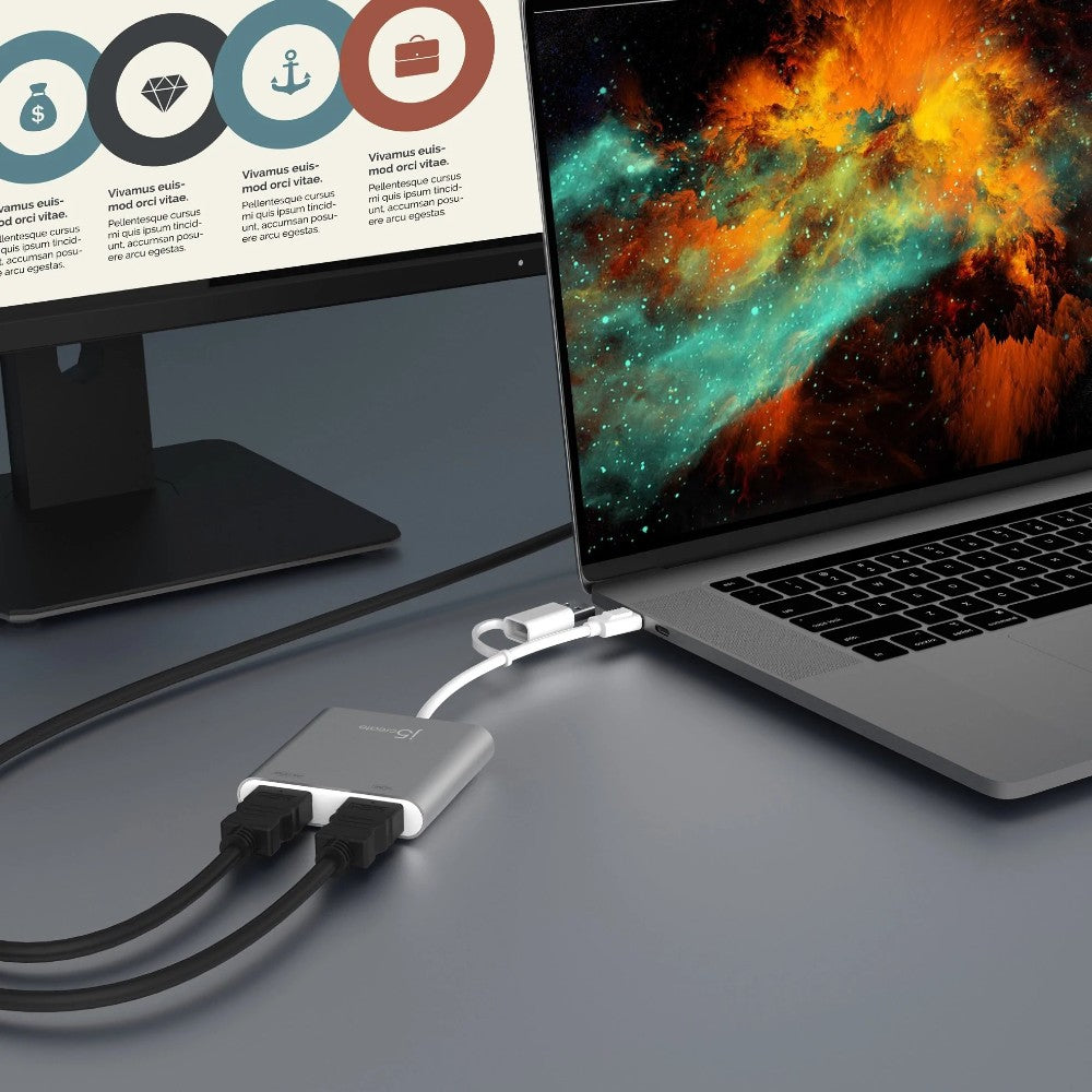j5create USB-C® to Dual HDMI™ Multi-Monitor Adapter
