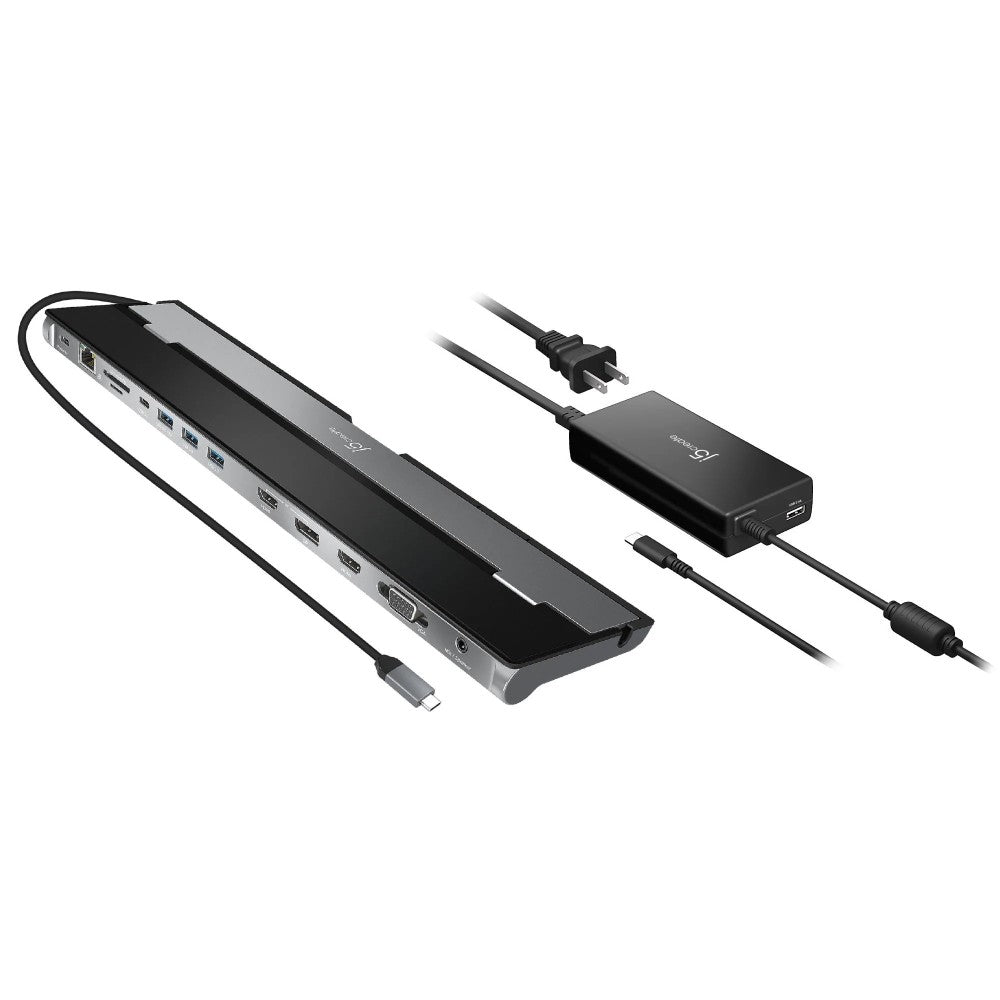 j5create USB-C™ Triple Display Docking Station with 100W PD Adapter - EU