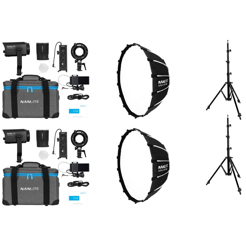 Nanlite Forza 60 II LED dual kit (w/ light stand and softbox)