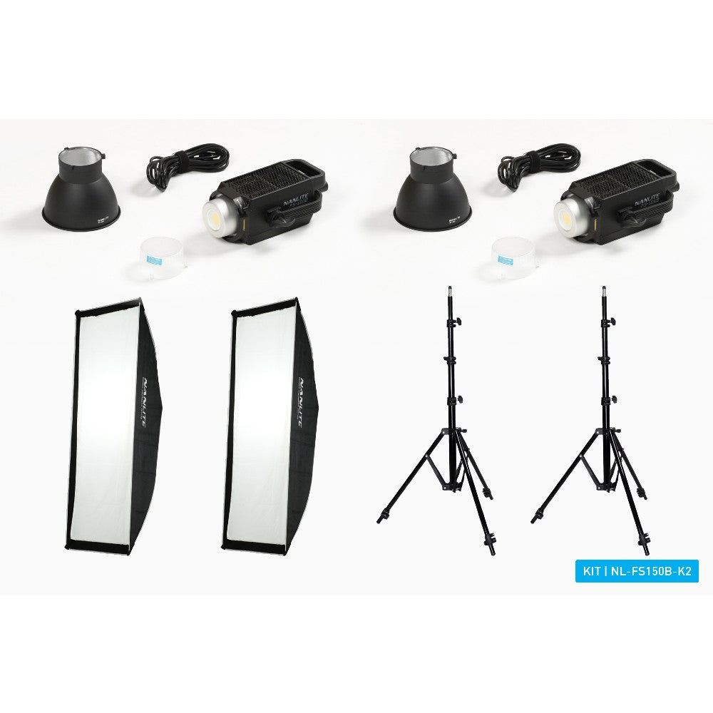 Nanlite FS-150B LED Spot Light Dual Kit (with Light Stand and Soft Box)