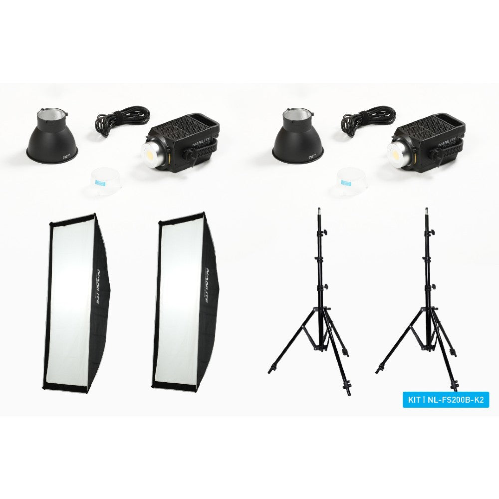 Nanlite FS200 Bi-Color LED Dual Kit (with Light Stand and Softbox)