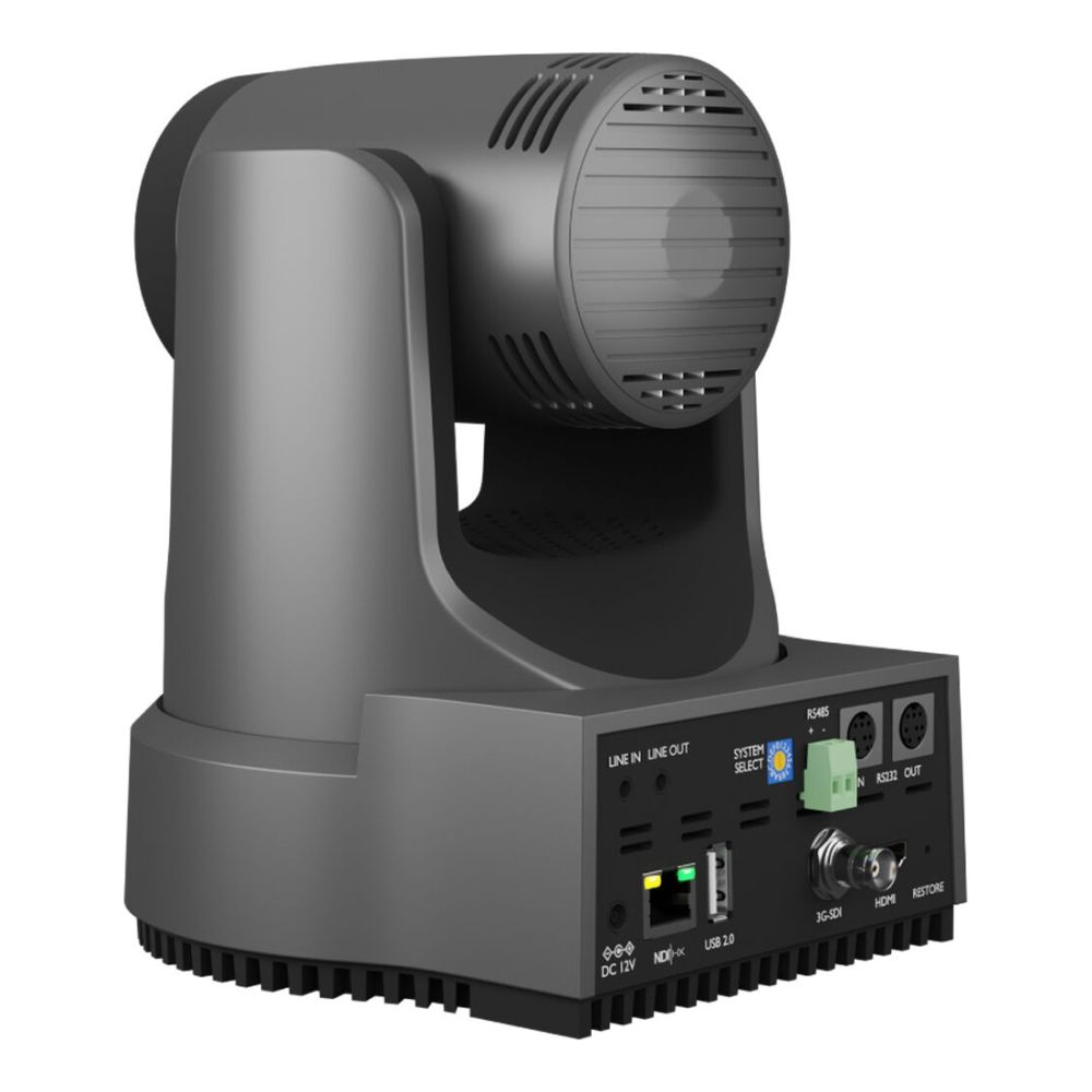 PTZOptics Move 4K, a 3th Gen PTZ camera, 12x Optical Zoom grey