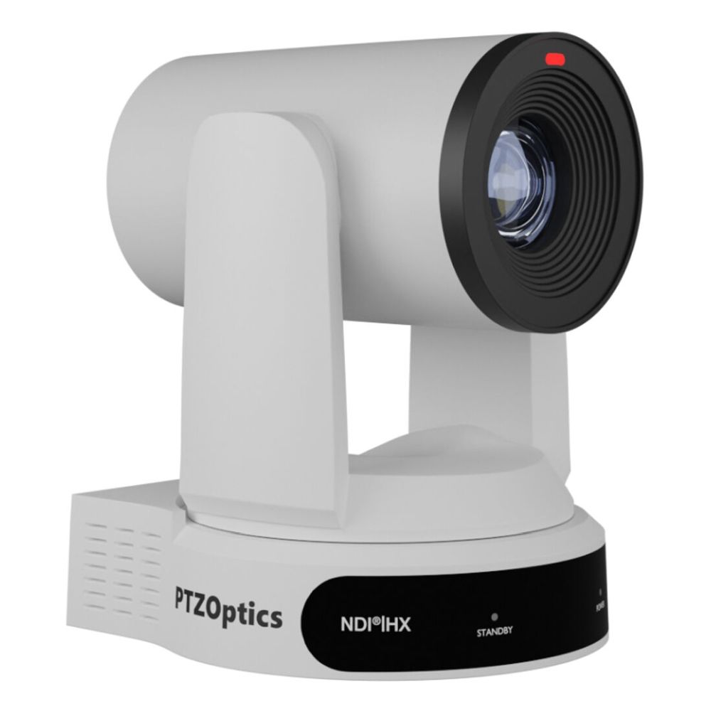 PTZOptics Move 4K, a 3th Gen PTZ camera, 30x Optical Zoom white