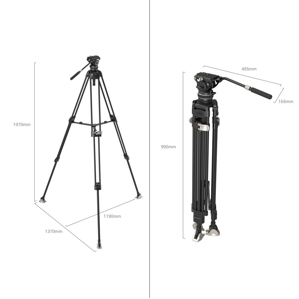 SmallRig 3989 Heavy-Duty Carbon Fiber Tripod Kit