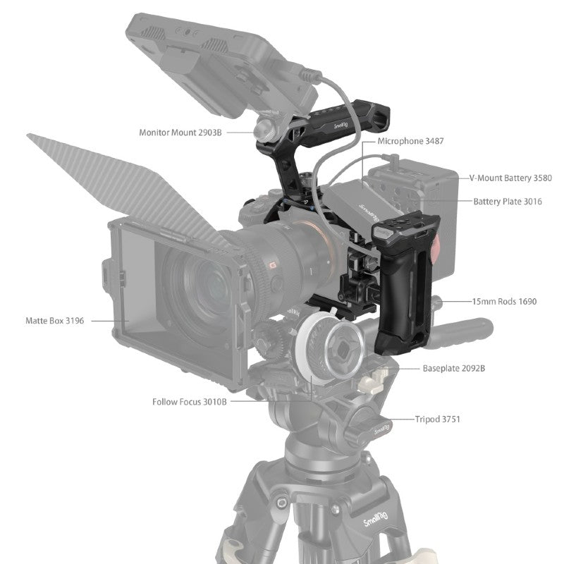 SmallRig "Rhinoceros" Advanced Cage Kit for Sony Alpha 7R V / Alpha 7 IV / Alpha 7S III 3710