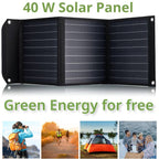 BRESSER Mobile solar charger 40 watts with USB and DC connection