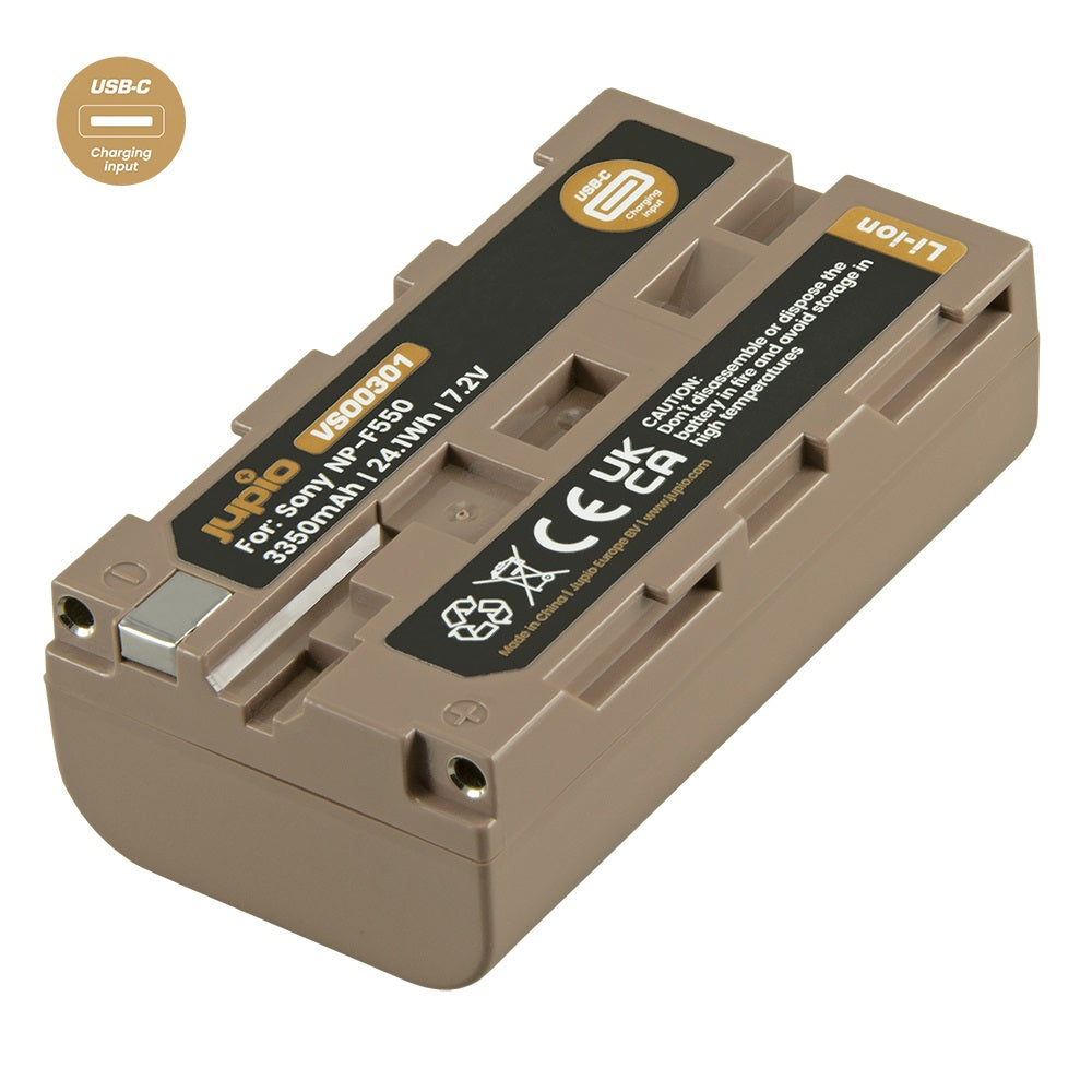 Jupio Sony NP-F550 Ultra C 3350mAh battery with USB-C input