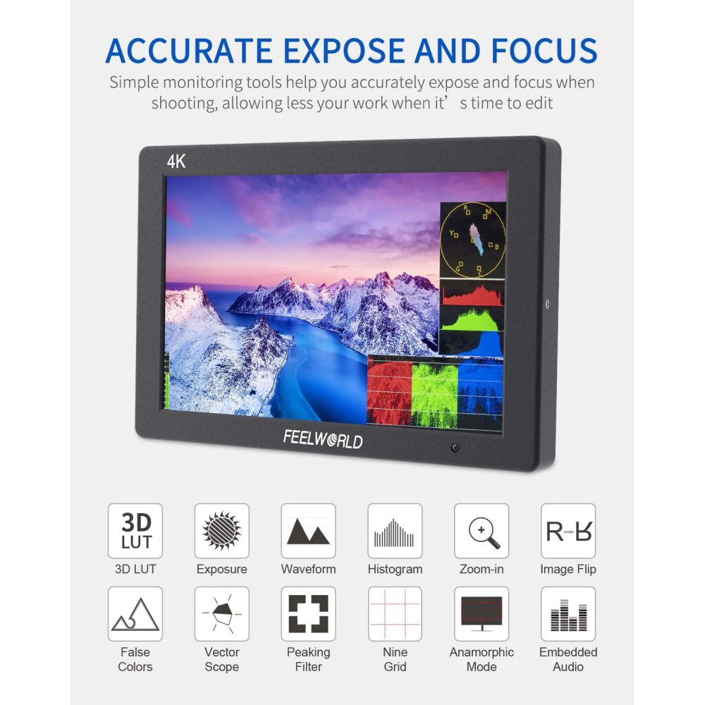 Feelworld T7 PLUS 7'' 4K Aluminum HDMI Monitor