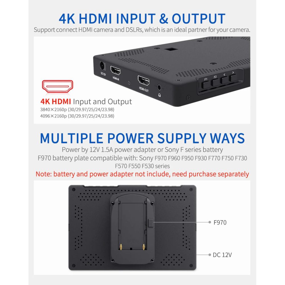 Feelworld T7 PLUS 7'' 4K Aluminum HDMI Monitor