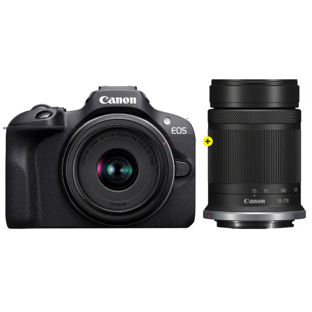 Canon EOS R100 BLACK + RF-S 18-45 IS STM + RF-S 55-210mm f/5-7.1 IS STM