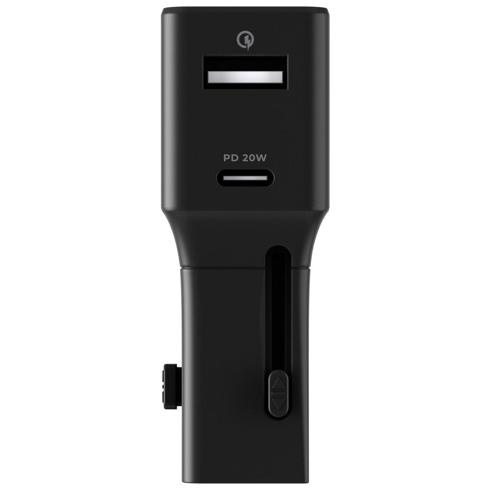 Rolling Square Pocket Travel Adapter - Black