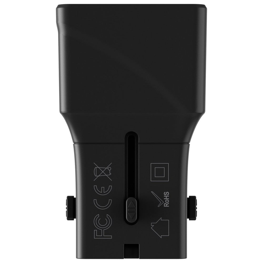 Rolling Square Pocket Travel Adapter - Black