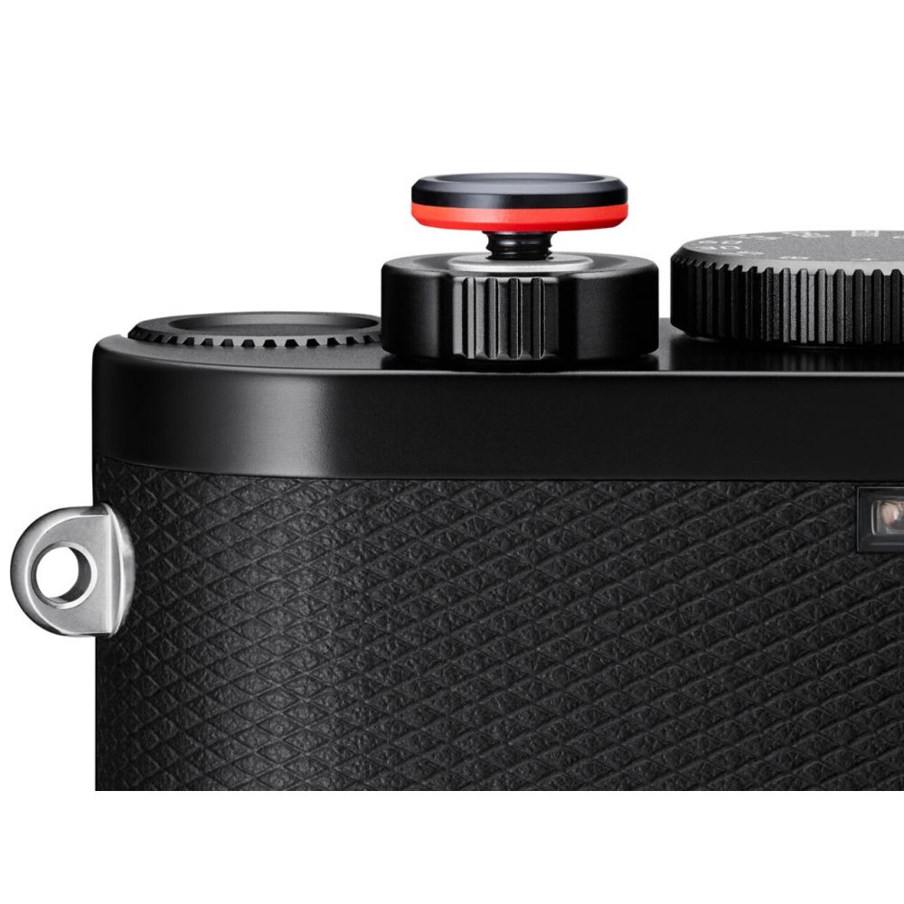 Leica 19671 Soft Release Button, Aluminum, Black Anodized Finish