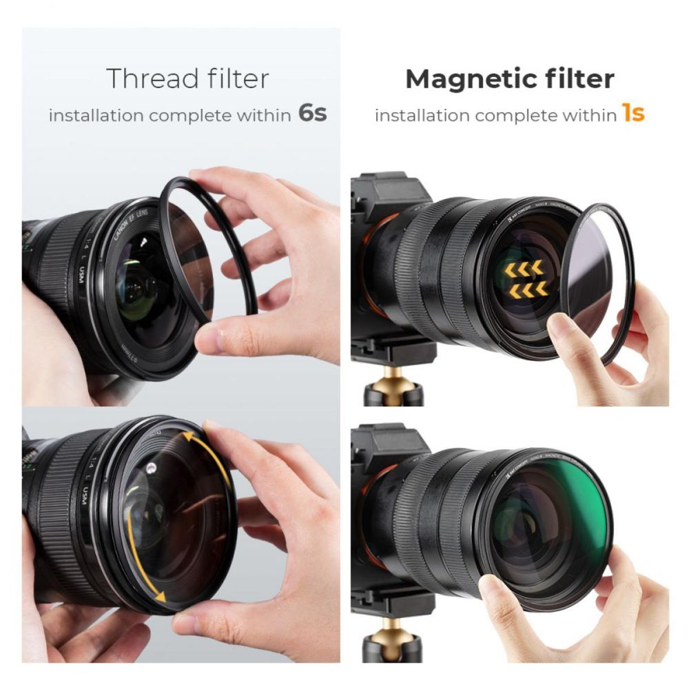 K&F Concept Magnetic 1/4 Black Mist Nano-X Filter incl Adapter Ring and Lens Cap 82mm