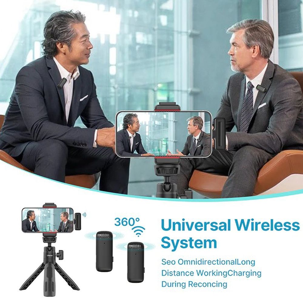 Ulanzi J12 Wireless Microphone Set w/ two Transmitters for USB-C