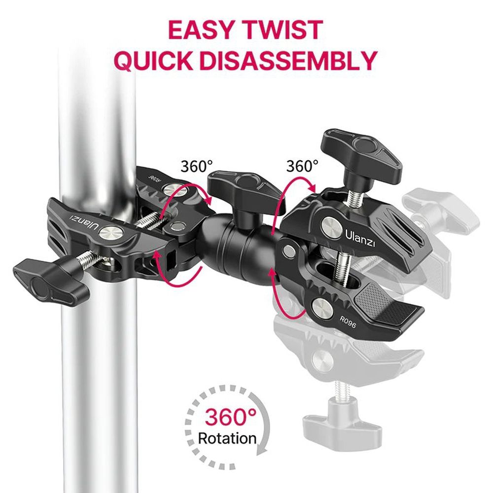Ulanzi Double Super Tube Clamp for Connections until 60mm Diameter