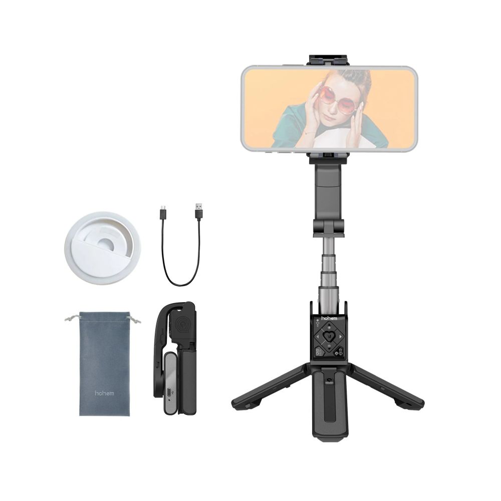 Hohem Smart Selfie stick w/ Detachable Remote and 360 Degree 'follow me" - Black