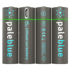 Pale Blue 4x AAA Lithium 1.5V Rechargeable Battery with USB-C