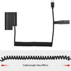 Caruba PD-DCC12 Panasonic DMW-BLF19 Dummy Battery, USB Type C Coiled Cable