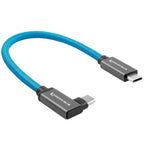 Kondor Blue USB C to USB C High Speed cable for Samsung T5 T7 SSD - angled