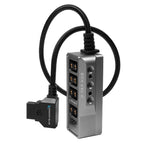 Kondor Blue 12V Metal D-Tap Hub 4 Way Port Power Tap Splitter (1/4"-20 Threads)