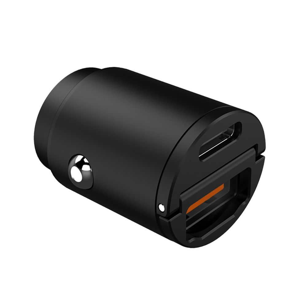 Celly Black Label Car Charger USB-C + USB Port, 30W
