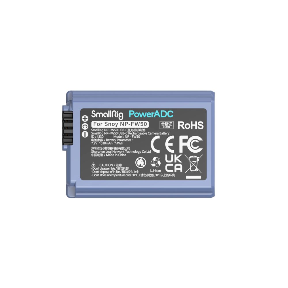 SmallRig NP-FW50 USB-C Rechargeable Camera Battery 4330