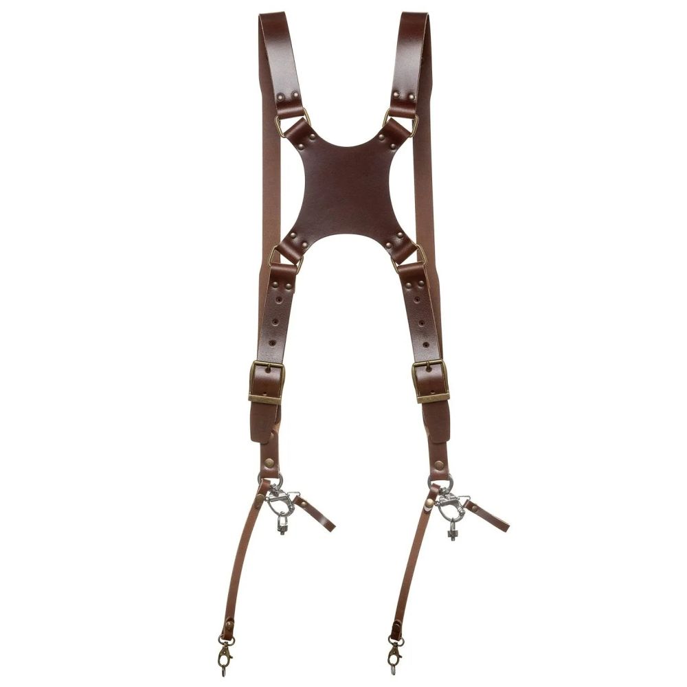 The Hantler Dual camera harness Brandy / Brass, Large
