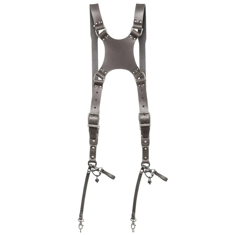 The Hantler Dual camera harness Stone Gray / Old silver, Large