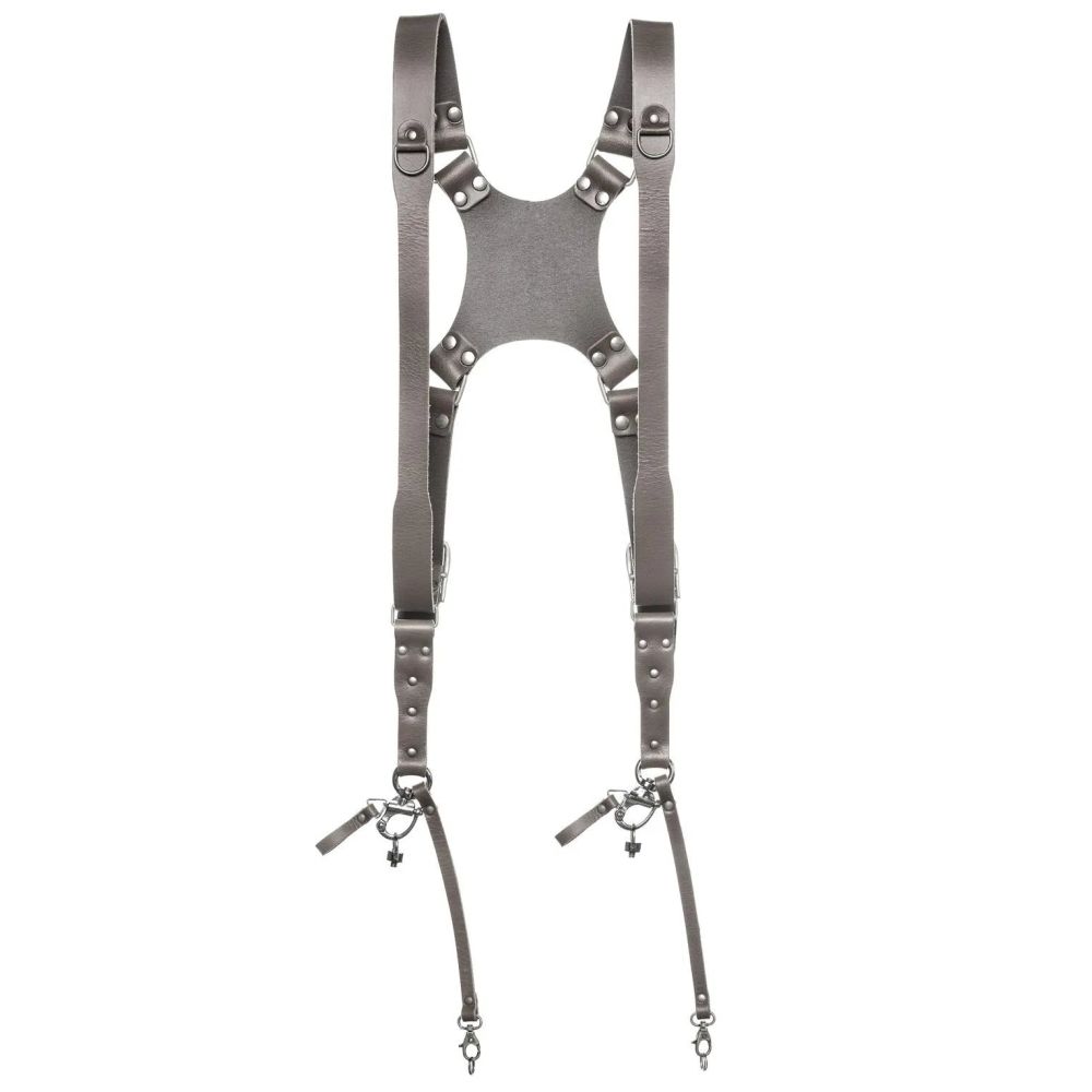 The Hantler Dual camera harness Stone Gray / Old silver, Large