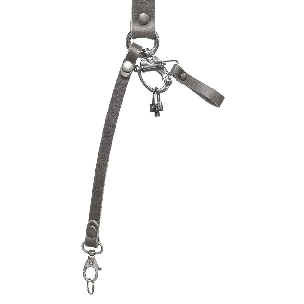The Hantler Dual camera harness Stone Gray / Old silver, Large