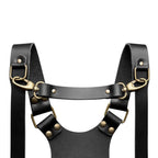 The Hantler Chest strap black / Brass, 22cm