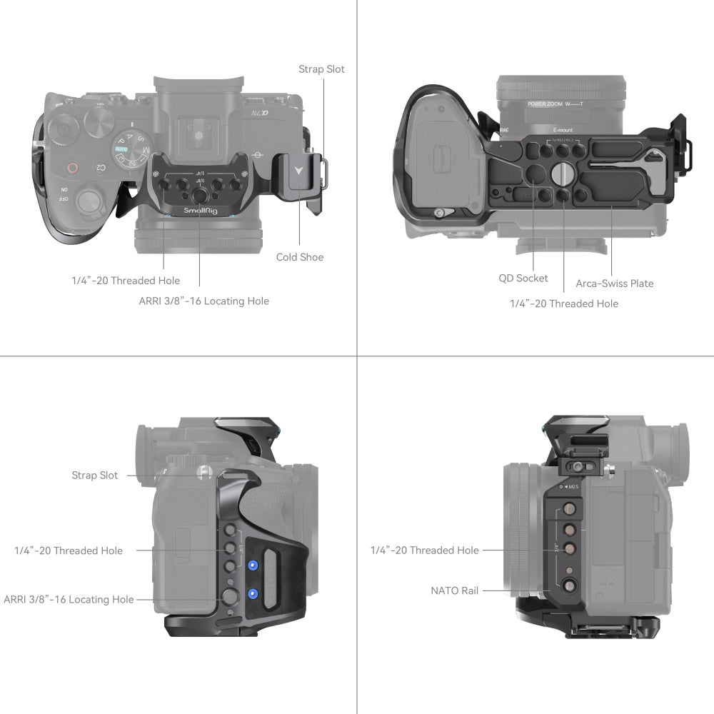 SmallRig 4308 Rhinoceros Cage Kit for Sony Alpha 7R V / 7I V / 7S II