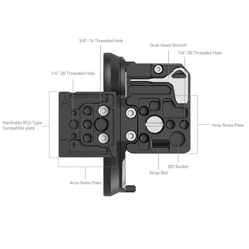 SmallRig 4300 Rotatable Horizontal-to-Vertical Mount Plate Kit for Canon EOS R Series