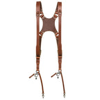 The Hantler Dual camera harness Cognac / Old silver, Large