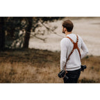 The Hantler Dual camera harness Cognac / Old silver, Large