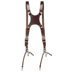 The Hantler Dual camera harness Brandy / Old silver, Large