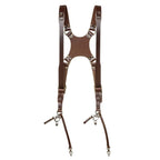 The Hantler Dual camera harness Brandy / Old silver, Large