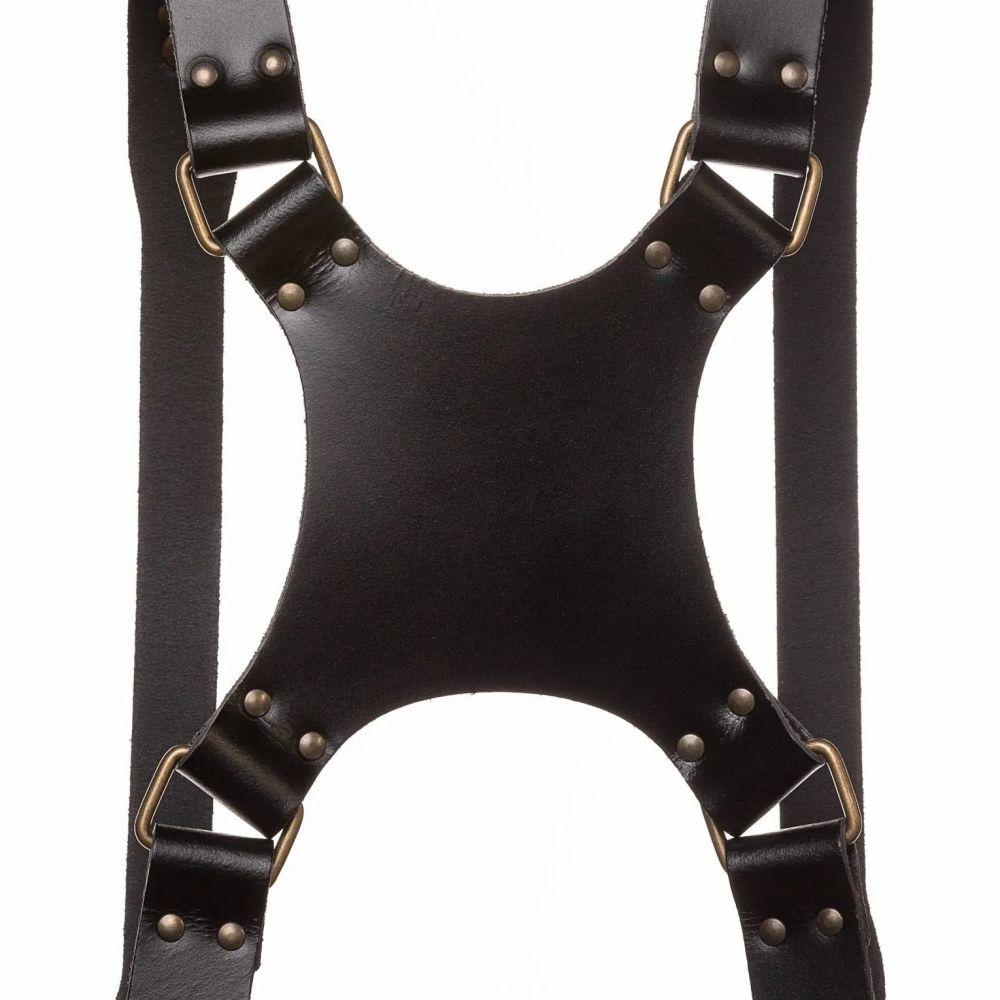 The Hantler Dual camera harness Black / Brass, Large